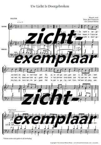 Uw Licht Is Doorgebroken - SATB